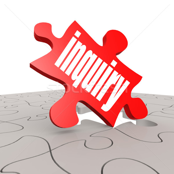Inquiry word with puzzle background Stock photo © tang90246