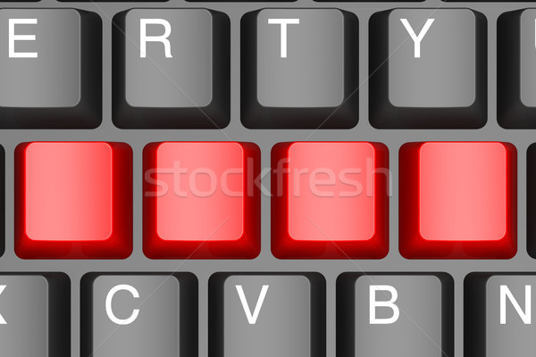 Stock photo: Red blank keyboard