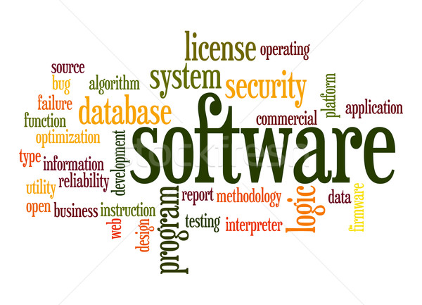 Software nube de palabras diseno seguridad biblioteca arquitectura Foto stock © tang90246