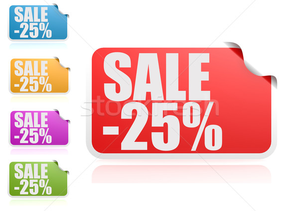 Sale 25% label set Stock photo © tang90246