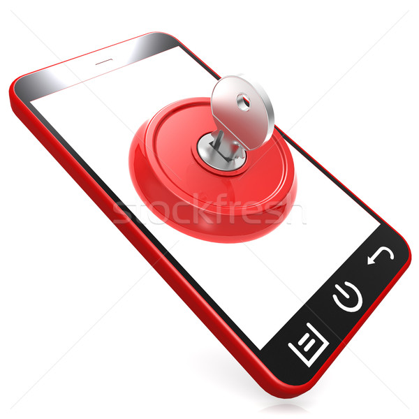 Red key on smartphone Stock photo © tang90246