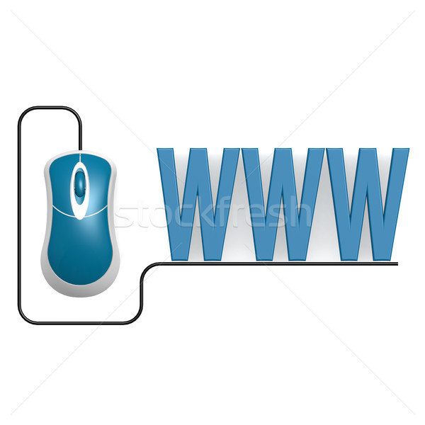 Www une souris d'ordinateur internet souris bleu logiciels [[stock_photo]] © tang90246