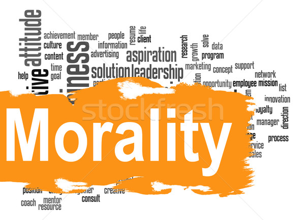 Morality word cloud with yellow banner Stock photo © tang90246