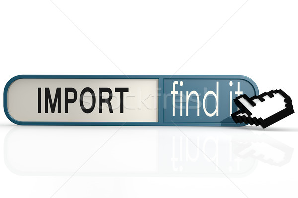 Import słowo niebieski odnaleźć banner obraz Zdjęcia stock © tang90246
