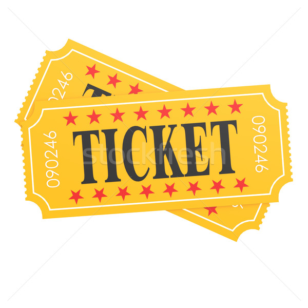 Two orange ticket on white background Stock photo © tang90246