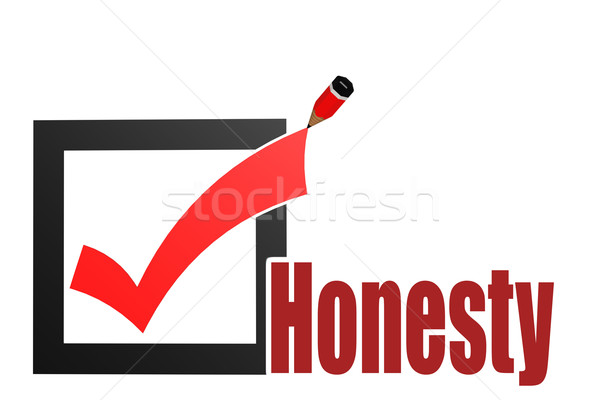 Stock photo: Check mark with honesty word