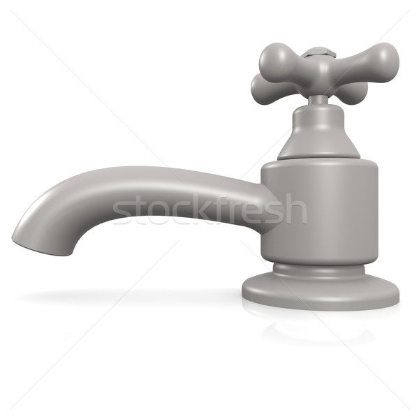 Vízcsap víz fém cső csap ezüst Stock fotó © tang90246