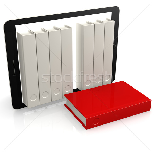 Red book out of tablet Stock photo © tang90246