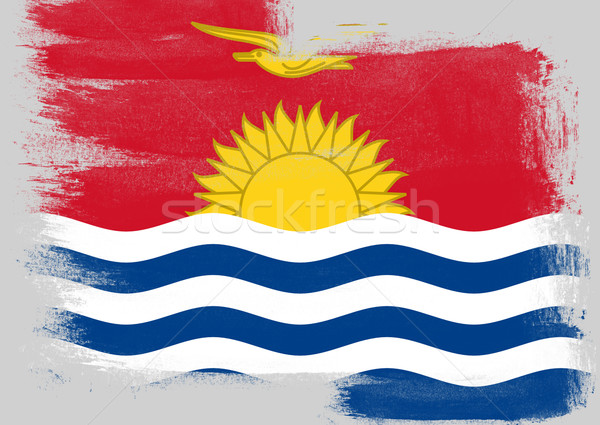 Bandeira Kiribati pintado escove sólido abstrato Foto stock © tang90246