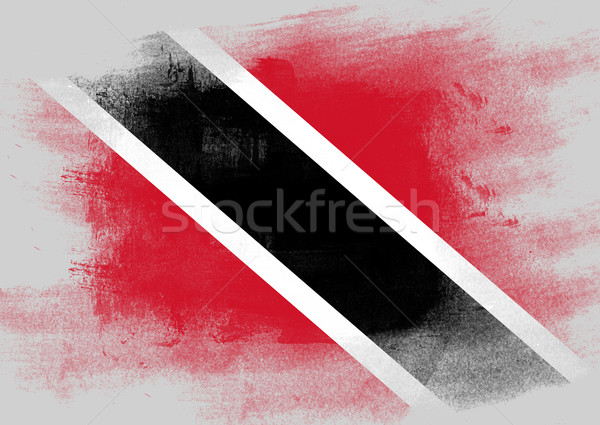 Flag of Trinidad and Tobago painted with brush Stock photo © tang90246