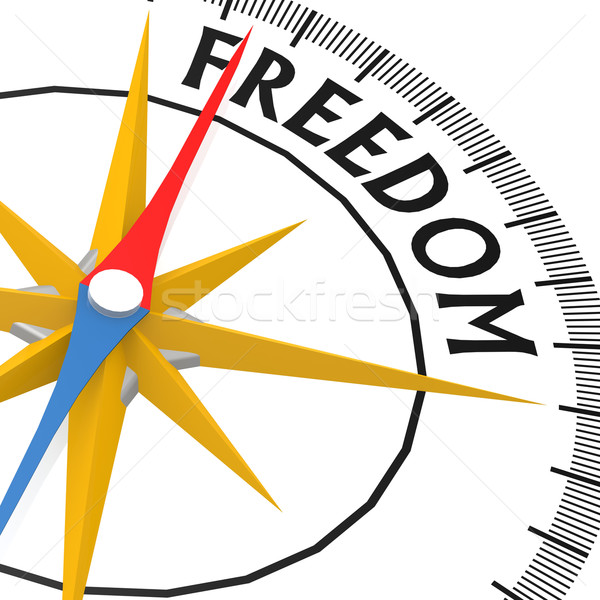 Compass with freedom word Stock photo © tang90246