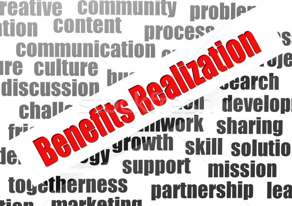 Benefits realization word cloud Stock photo © tang90246