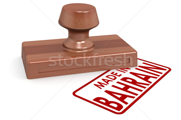 Stockfoto: Houten · stempel · Bahrein · afbeelding · gerenderd