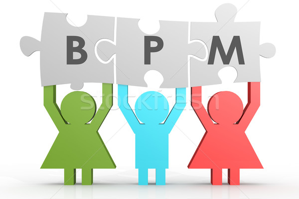 Bpm business processo gestione puzzle line Foto d'archivio © tang90246