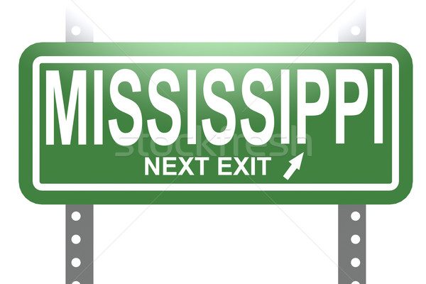Stock photo: Mississippi green sign board isolated 