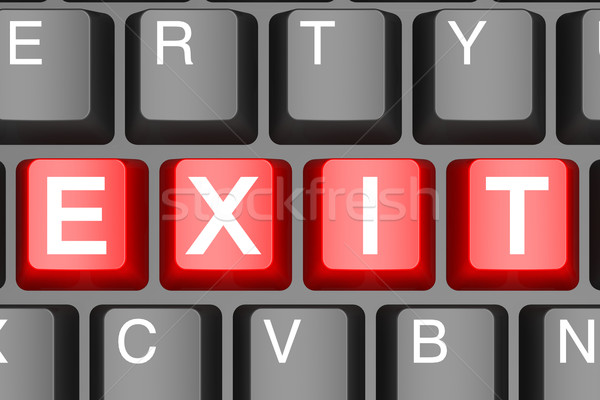 Red exit button on modern computer keyboard Stock photo © tang90246