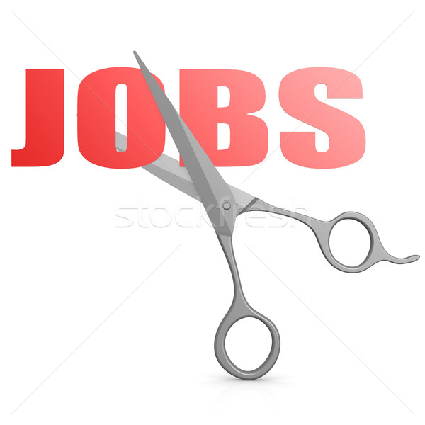Cut red jobs word with scissor Stock photo © tang90246