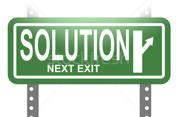 Solution green sign board isolated Stock photo © tang90246