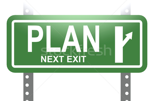 Plan grünen Zeichen Bord isoliert Bild Stock foto © tang90246