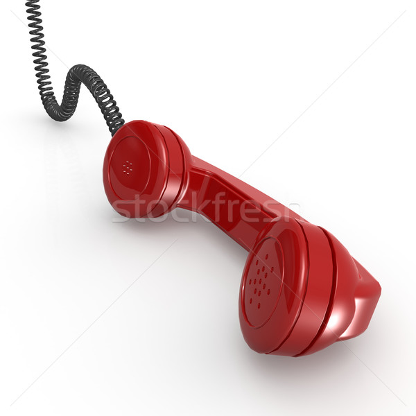 Piros telefonkagyló telefon telefon kapcsolat beszéd Stock fotó © tang90246