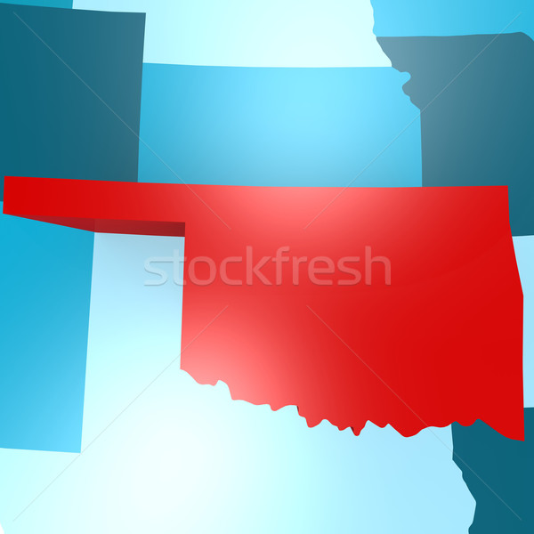 Oklahoma map on blue USA map Stock photo © tang90246