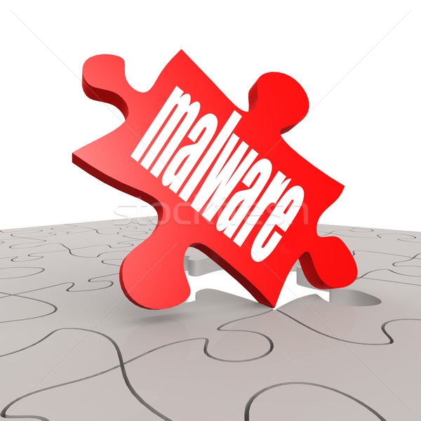 Malware word with puzzle background Stock photo © tang90246