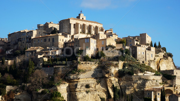 Hilltop village Gordes in the French Provence Stock photo © tang90246