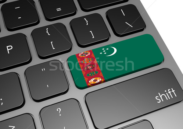 Turkmenistan Tastatur Bild gerendert Kunstwerk benutzt Stock foto © tang90246