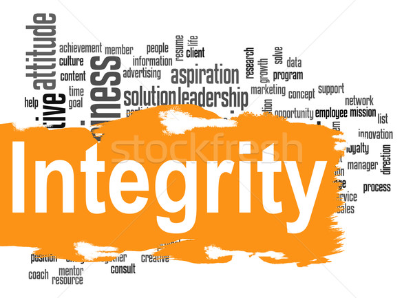 Integrity word cloud with yellow banner Stock photo © tang90246