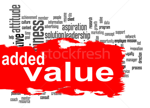 Added Value word cloud with red banner Stock photo © tang90246