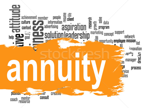 Annuity word cloud with orange banner Stock photo © tang90246