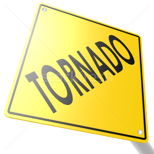 [[stock_photo]]: Panneau · routier · tornade · image · rendu · utilisé