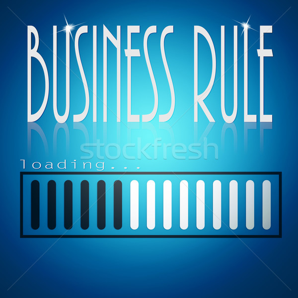 Blue loading bar with business rule word Stock photo © tang90246