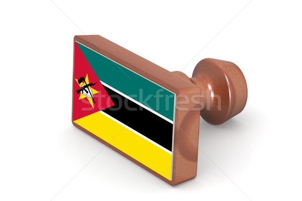 Wooden stamp with Mozambique flag Stock photo © tang90246