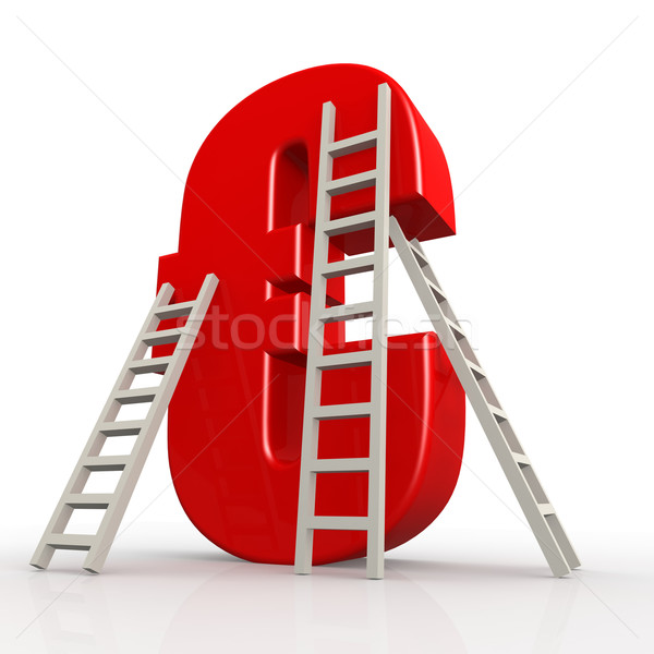 Red euro sign with ladder Stock photo © tang90246