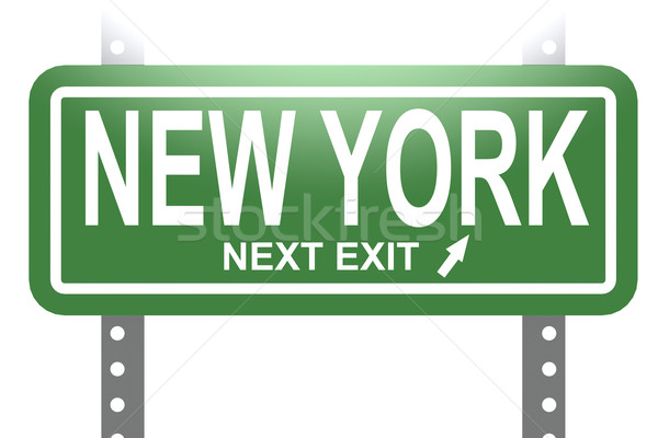 New York green sign board isolated Stock photo © tang90246