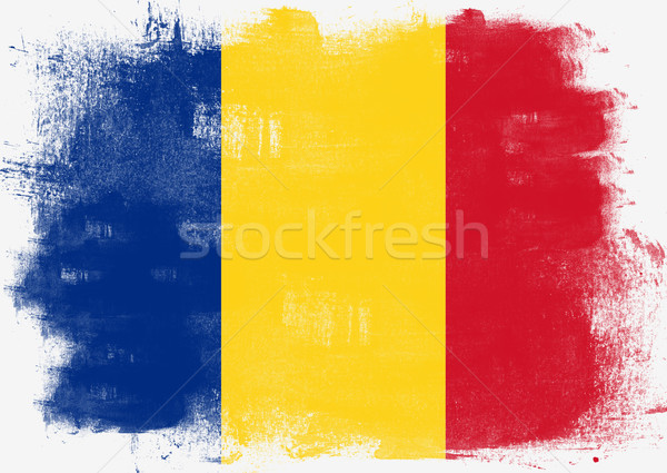 Flagge Rumänien gemalt Pinsel solide abstrakten Stock foto © tang90246