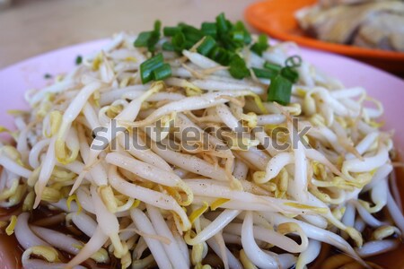 Boiled bean sprouts with soya source Stock photo © tang90246