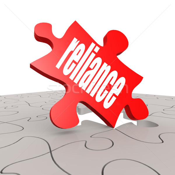Reliance word with puzzle background Stock photo © tang90246