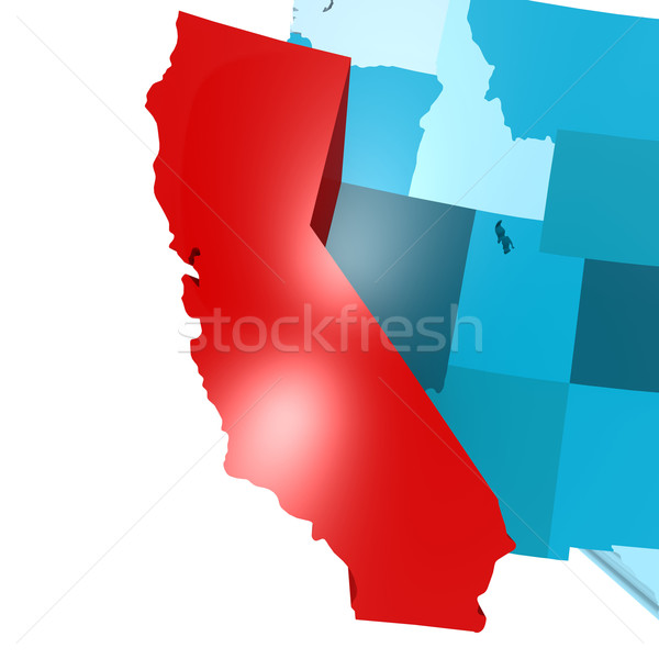 California map on blue USA map Stock photo © tang90246