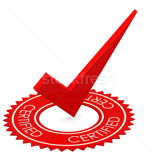 Certified red tick in a circle Stock photo © tang90246
