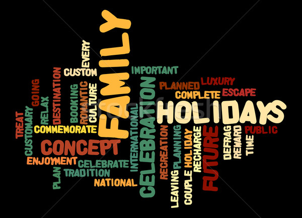 Family holiday word cloud Stock photo © tang90246