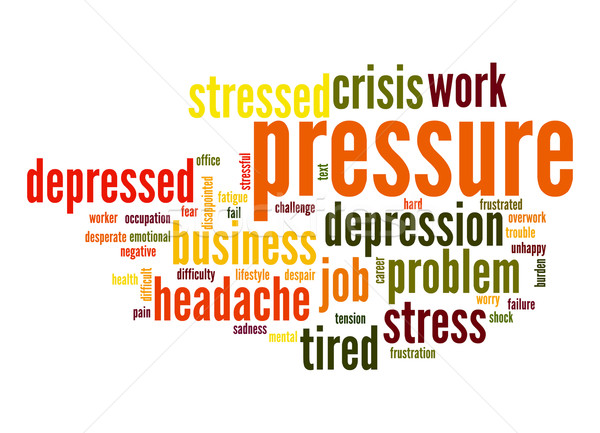 Pressão nuvem da palavra negócio trabalhar estresse membro Foto stock © tang90246