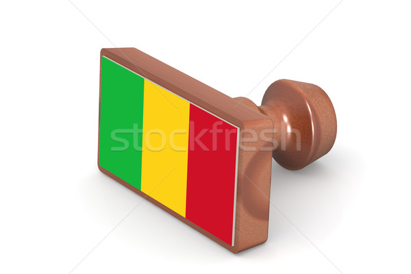 Wooden stamp with Mali flag Stock photo © tang90246