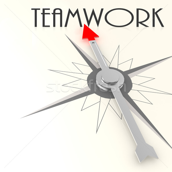 Compass with teamwork word Stock photo © tang90246