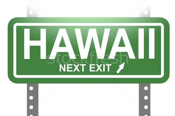 Hawaii green sign board isolated  Stock photo © tang90246