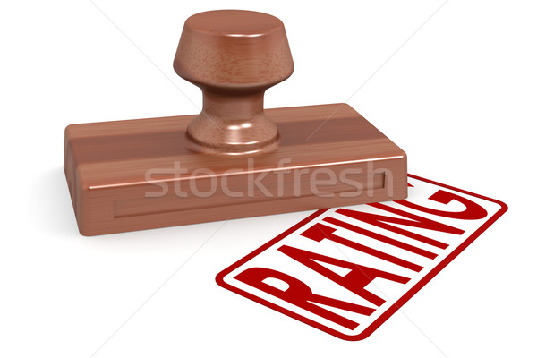 Wooden stamp rating with red text Stock photo © tang90246