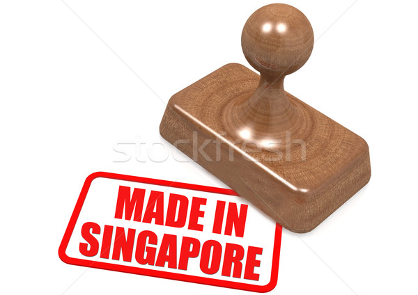 Made in Singapore stamp Stock photo © tang90246