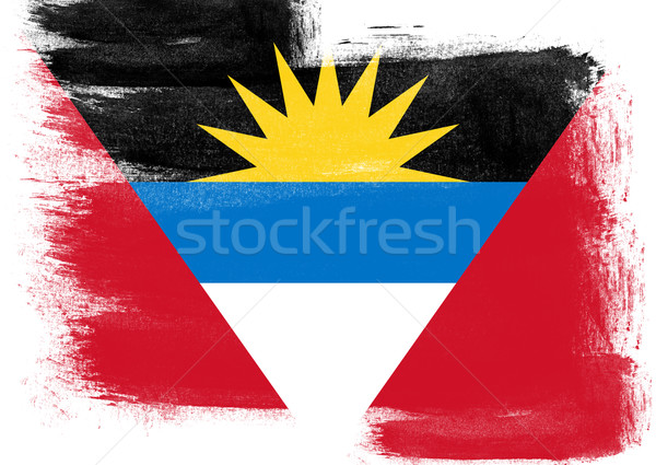 Flag of Antigua and Barbuda painted with brush Stock photo © tang90246