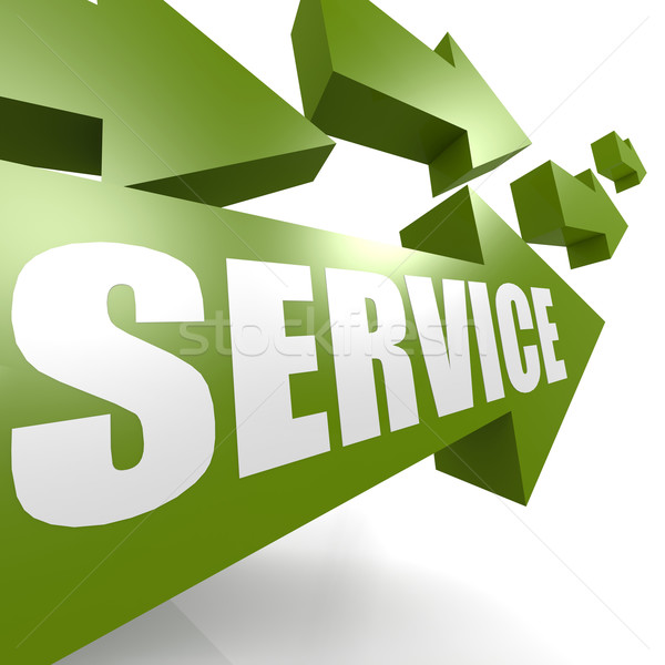 Service arrow in green Stock photo © tang90246